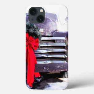 Antique Truck with Festive Christmas Wreath iPhone 13 Case