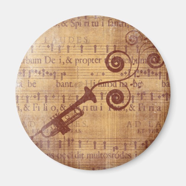 Antique Trumpet Magnet (Front)