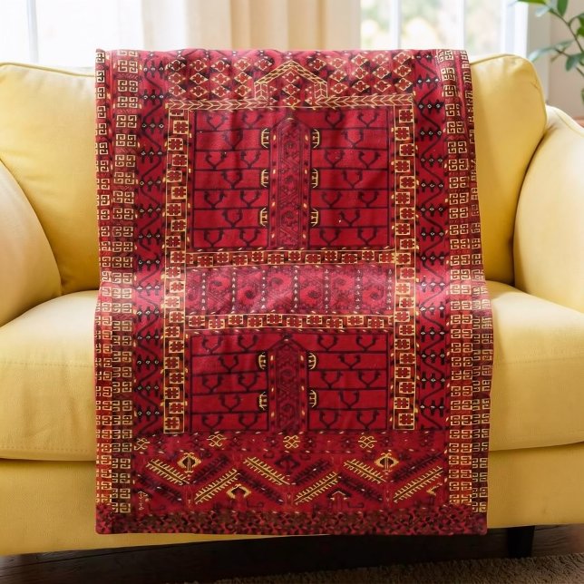Antique Turkmen    design Fleece Blanket (Creator Uploaded)
