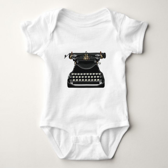 Antique Typewriter Baby Bodysuit (Front)