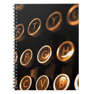 Antique typewriter keys spiral notebook