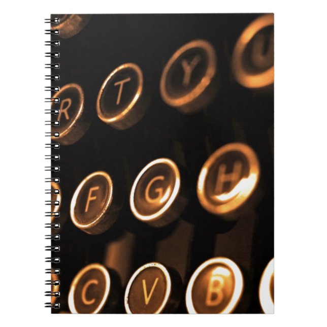 Antique typewriter keys spiral notebook (Front)