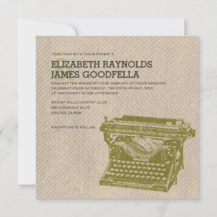 Antique Typewriter Keys Wedding Invitations