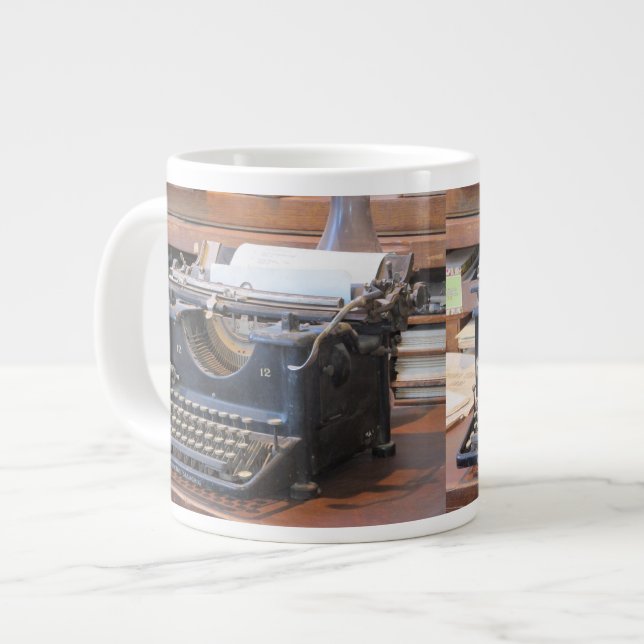 Antique Typewriter Large Coffee Mug (Front Left)