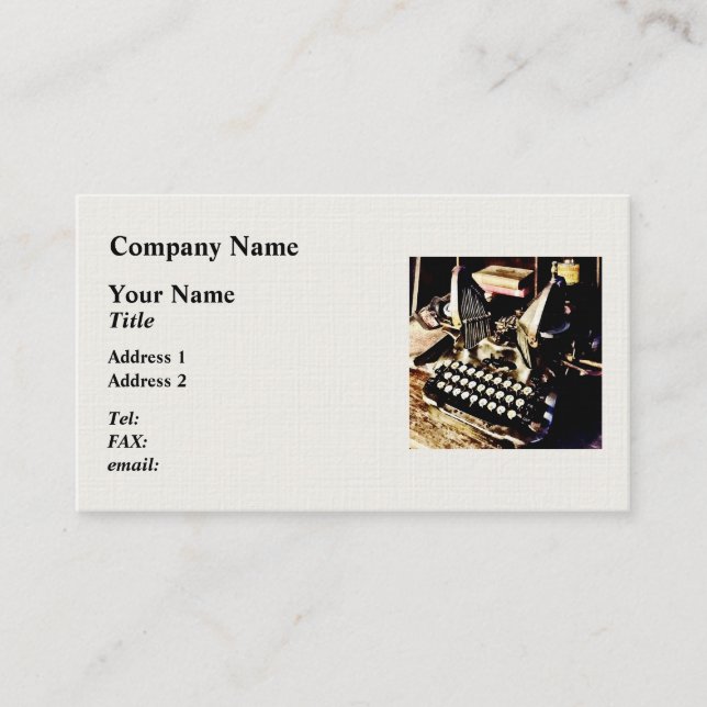Antique Typewriter Oliver #9 Business Card (Front)