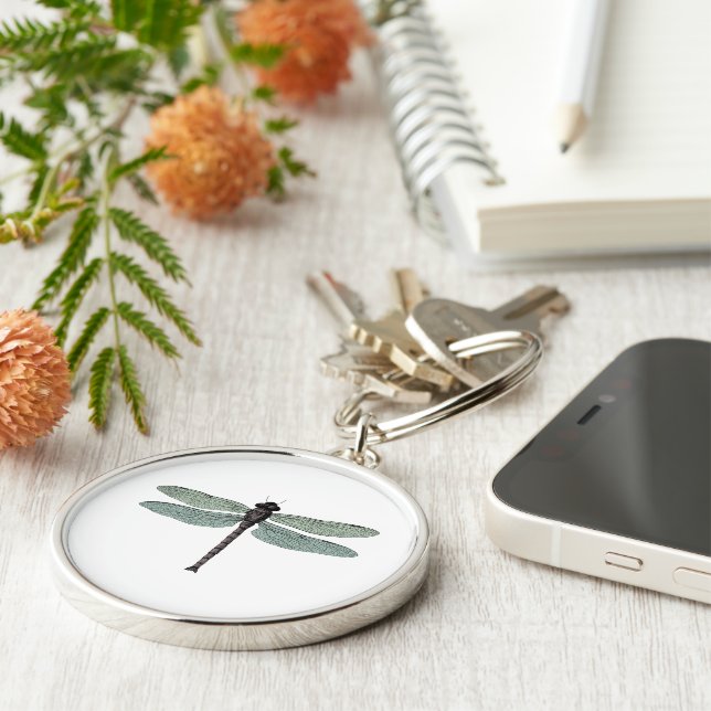 antique typographic vintage dragonfly key ring (Side)