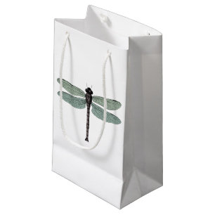 antique typographic vintage dragonfly small gift bag