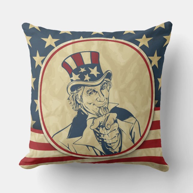 antique uncle sam cushion (Front)