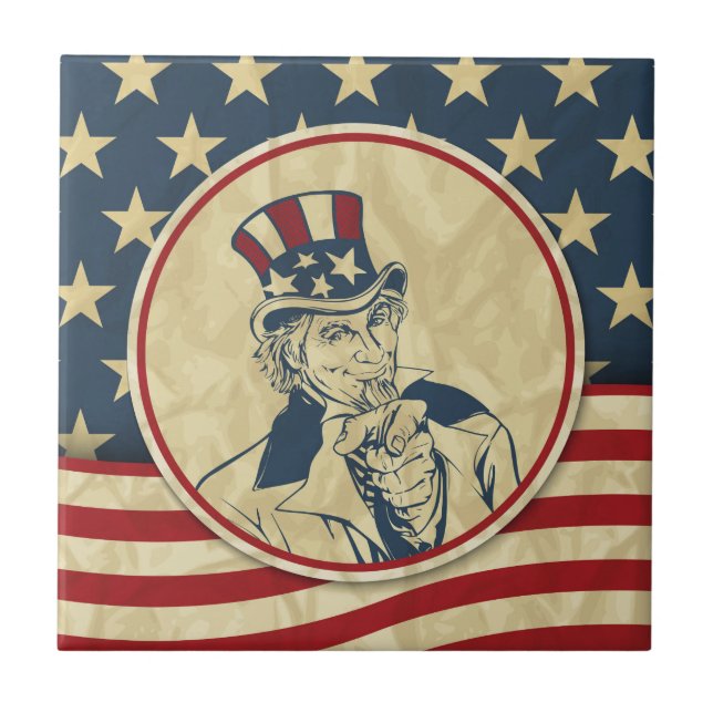 antique uncle sam tile (Front)