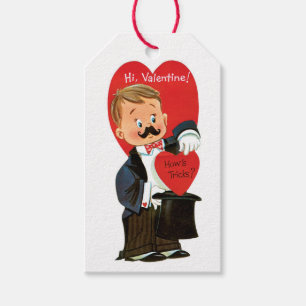 Antique Valentine Boy Heart Gift Tags