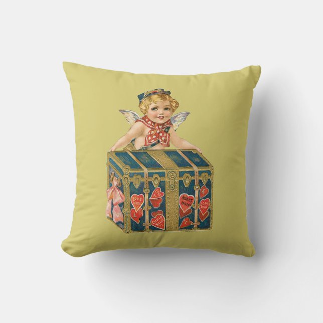 Antique Valentine Cupid Cushion (Front)