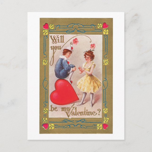 Antique Valentine Holiday Postcard (Front)