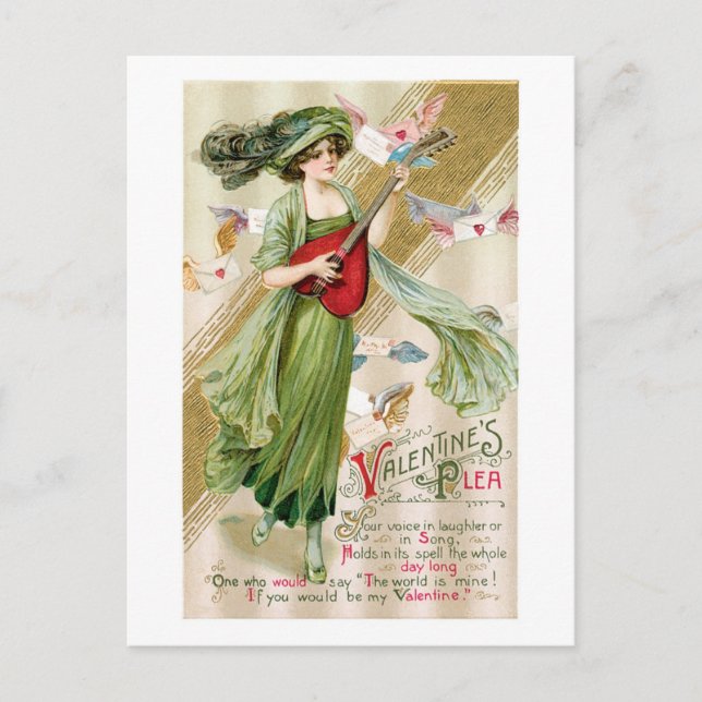 Antique Valentine Holiday Postcard (Front)
