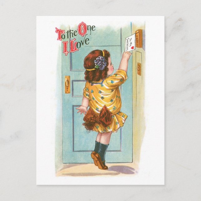 Antique Valentine Holiday Postcard (Front)