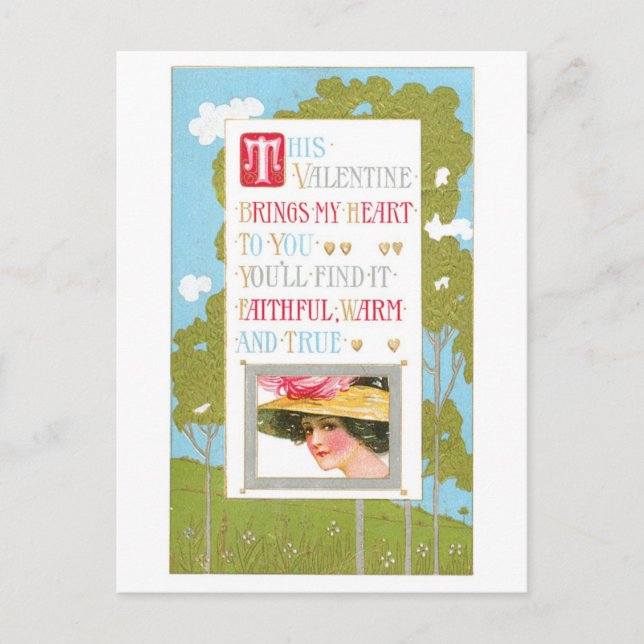 Antique Valentine Holiday Postcard (Front)