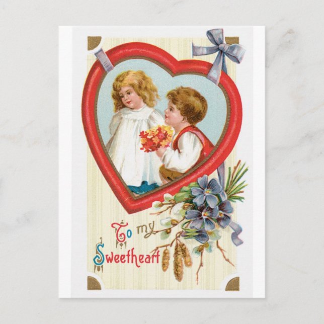 Antique Valentine Holiday Postcard (Front)