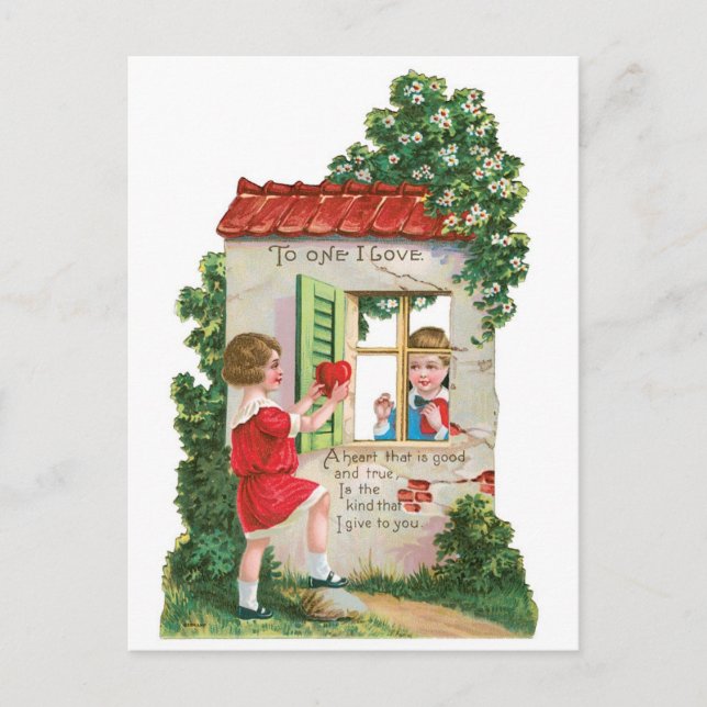 Antique Valentine Holiday Postcard (Front)