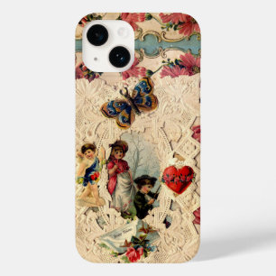 ANTIQUE VALENTINE LACE,CUPID,LOVERS AND BUTTERFLY Case-Mate iPhone 14 CASE