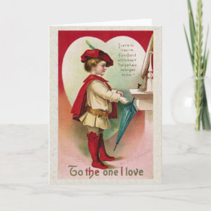 Antique Valentine "To the one I love" Holiday Card