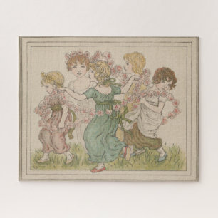 Antique Valentine's Card, Kate Greenway, ca. 1880 Jigsaw Puzzle