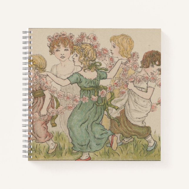 Antique Valentine's Card, Kate Greenway, ca. 1880 Notebook (Front)