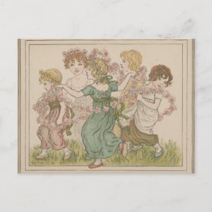 Antique Valentine's Card, Kate Greenway, ca. 1880 Postcard
