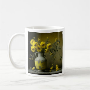 Antique Vase of Yellow Flowers Coffee Mug