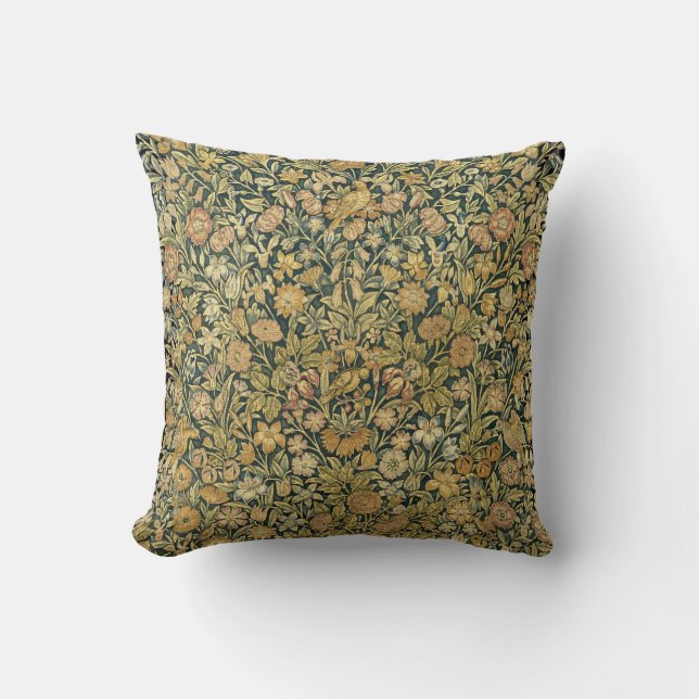 Antique Verdure Landscape Greenery Tapestry Print Cushion (Front)