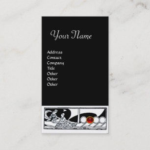 ANTIQUE VESSEL Sea Travel ,Red Ruby Black White Business Card