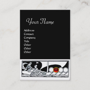 ANTIQUE VESSEL Sea Travel ,Red Ruby Black White Business Card