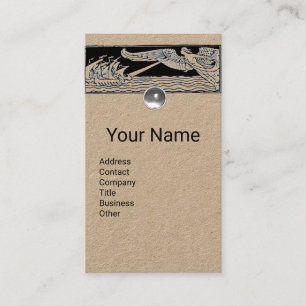 ANTIQUE VESSELS,Sea Travel,Wind Black Kraft Paper Business Card