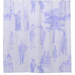 antique victorian animal pastel purple lilac toile shower curtain