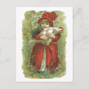 Antique Victorian Chicken Rooster Hen Egg Producer Postcard