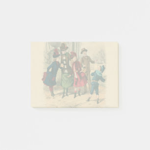 Antique Victorian Children Play Ball 1880 Winter Post-it Notes