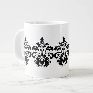 Antique Victorian damask pattern Large Coffee Mug