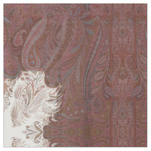 Antique Victorian Era European Paisley Pattern Fabric