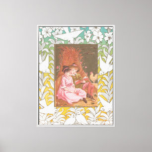 Antique VIctorian Era Valentine's Day Card, 1876 Canvas Print