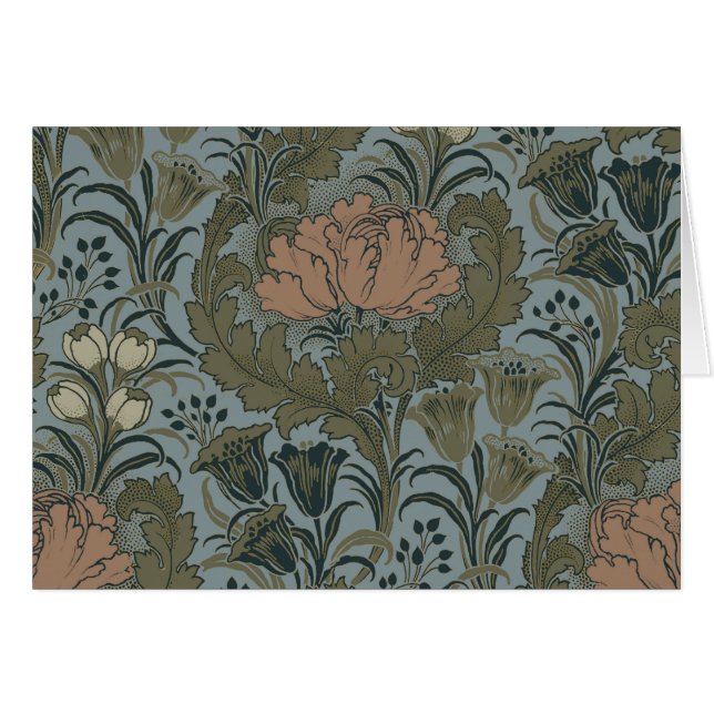 Antique Victorian Floral Pattern Sage Terracota (Front Horizontal)