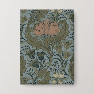 Antique Victorian Floral Pattern Sage Terracota