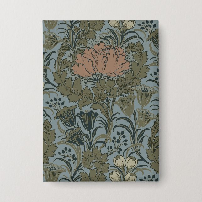 Antique Victorian Floral Pattern Sage Terracota (Front)