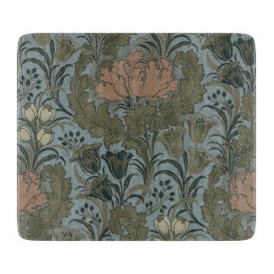 Antique Victorian Floral Pattern Sage Terracota Cutting Board