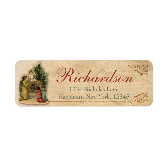 Antique Victorian Jesus Nativity Angel Christian (Front)