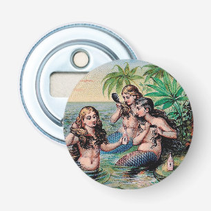 Antique Victorian Mermaids Treasure Ship Vintage Bottle Opener