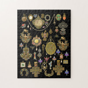 Antique Victorian, nouveau and deco Jewellery art  Jigsaw Puzzle