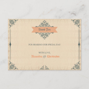 Antique Victorian Style Vintage Wedding Thank You Card