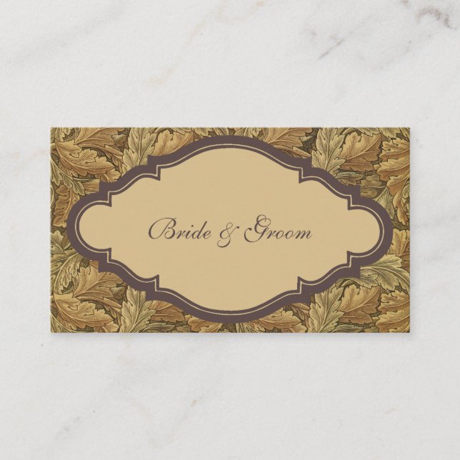 Antique Victorian Warm Autumn Leaves Enclosure Card (Front)