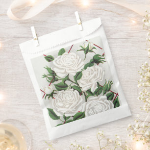 Antique Victorian White Climbing Rose Garden Favour Bags