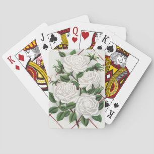 Antique Victorian White Climbing Rose Garden Playing Cards