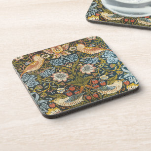 Antique Victorian William Morris Flowers Birds Coaster