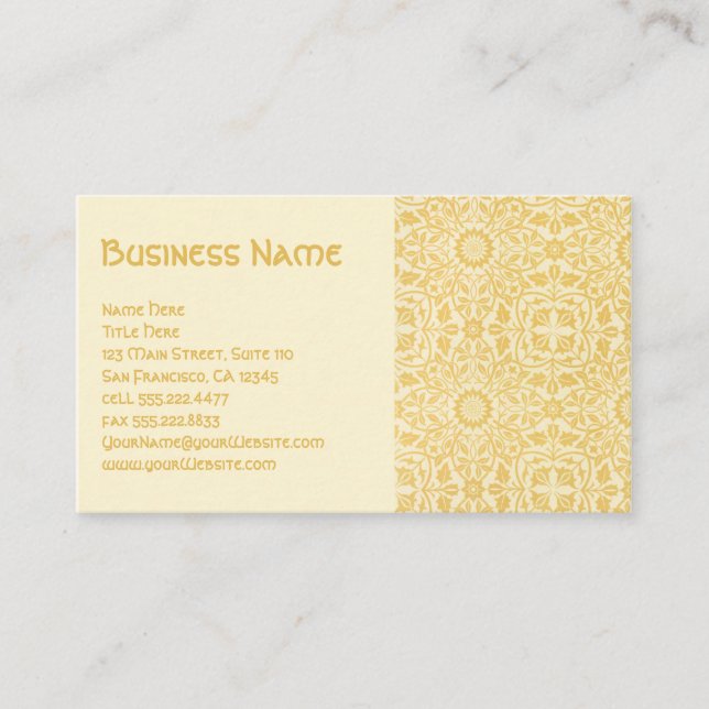 Antique Victorian William Morris Flowers Floral Business Card (Front)